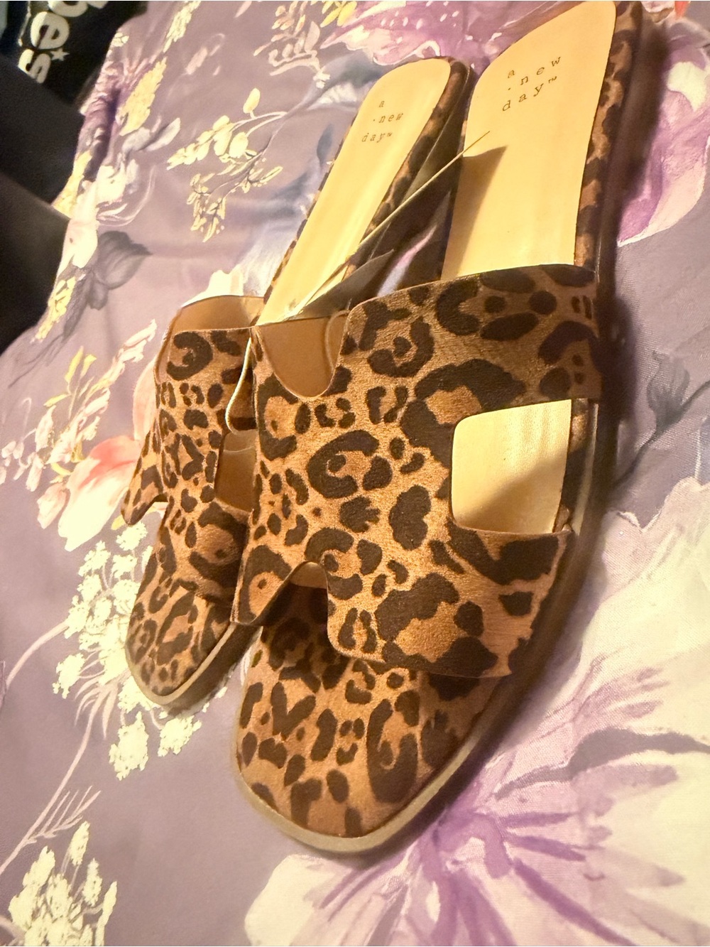 a new day Leopard Print Slide Mules in Brown